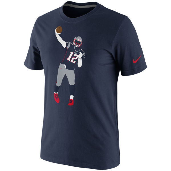 Men NFL Tom Brady New England Patriots Nike Silhouette TShirt  Navy